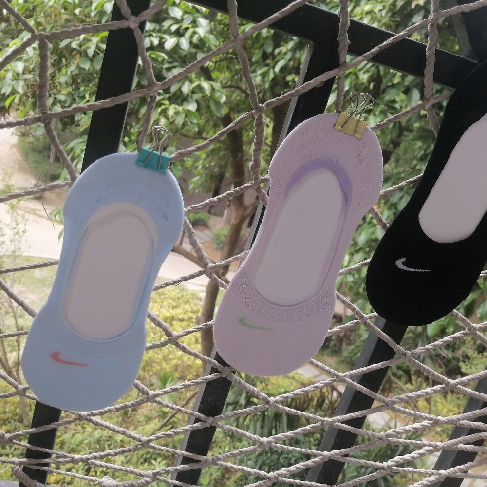 Nike black purple blue socks